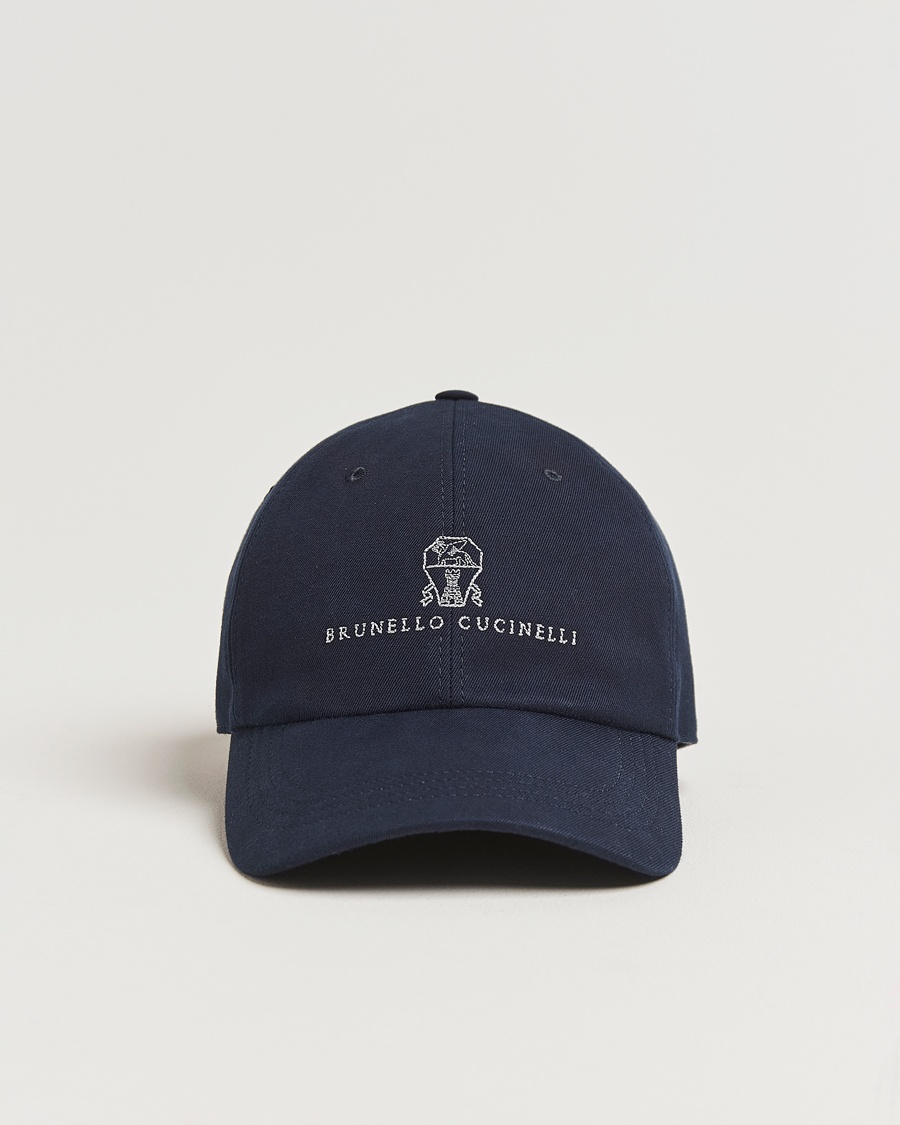 Brunello Cucinelli Twill Cotton Baseball Cap Navy – Azul