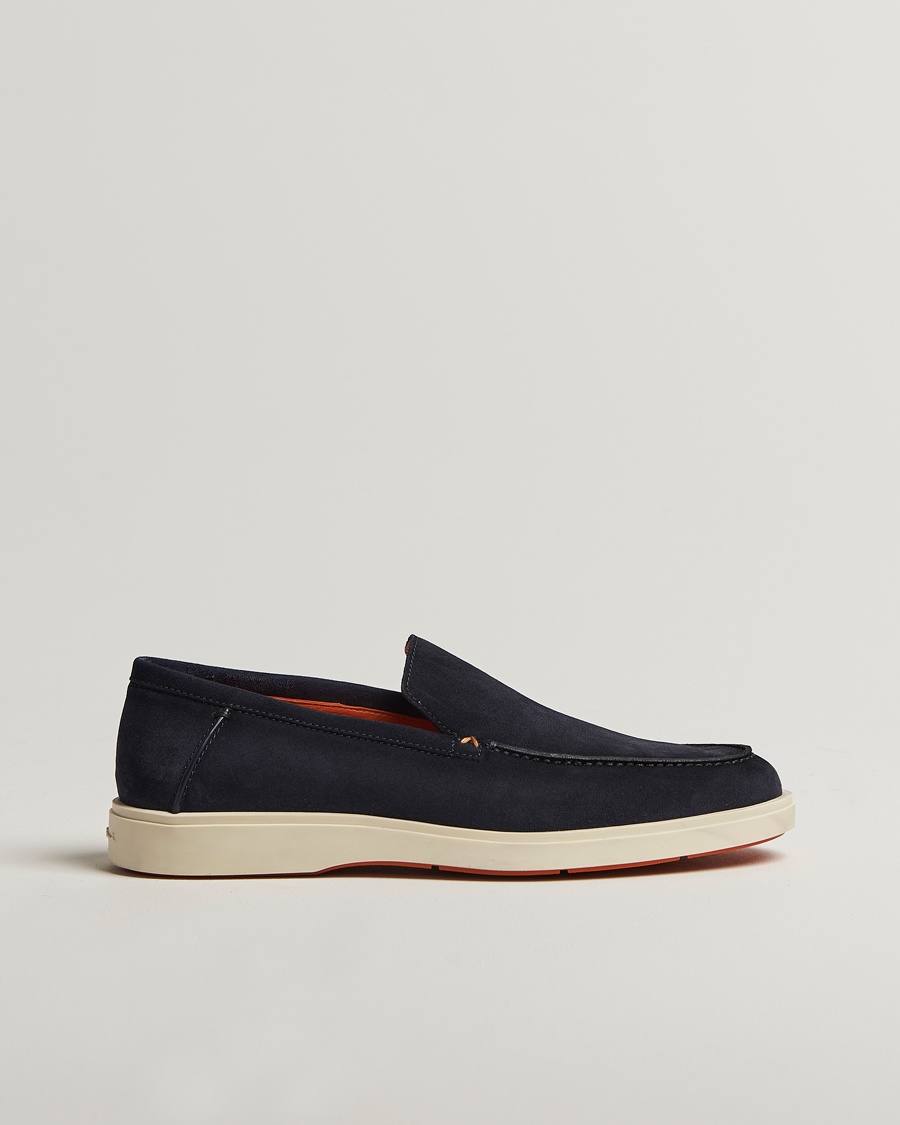 Santoni Detroit Loafer Navy Suede – Azul