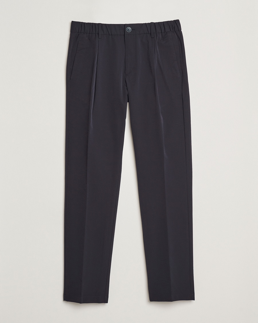 Herno Seersucker Drawstring Pants Navy – Azul