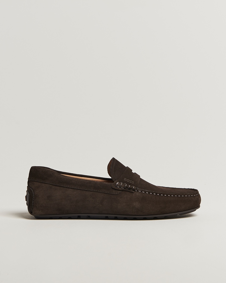 BOSS BLACK Noel Suede Moccasin Dark Brown – Marrón