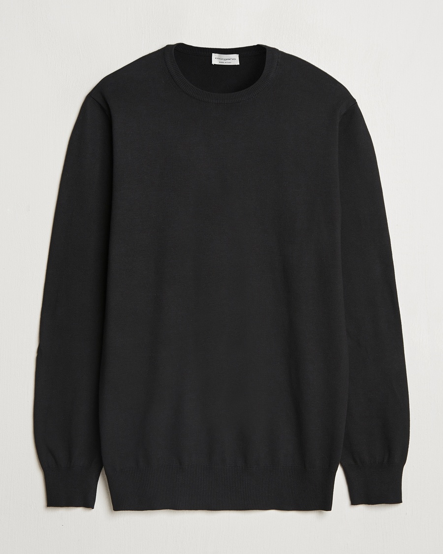 Morgano Supersoft Egyptian Cotton Crew Neck Black – Negro