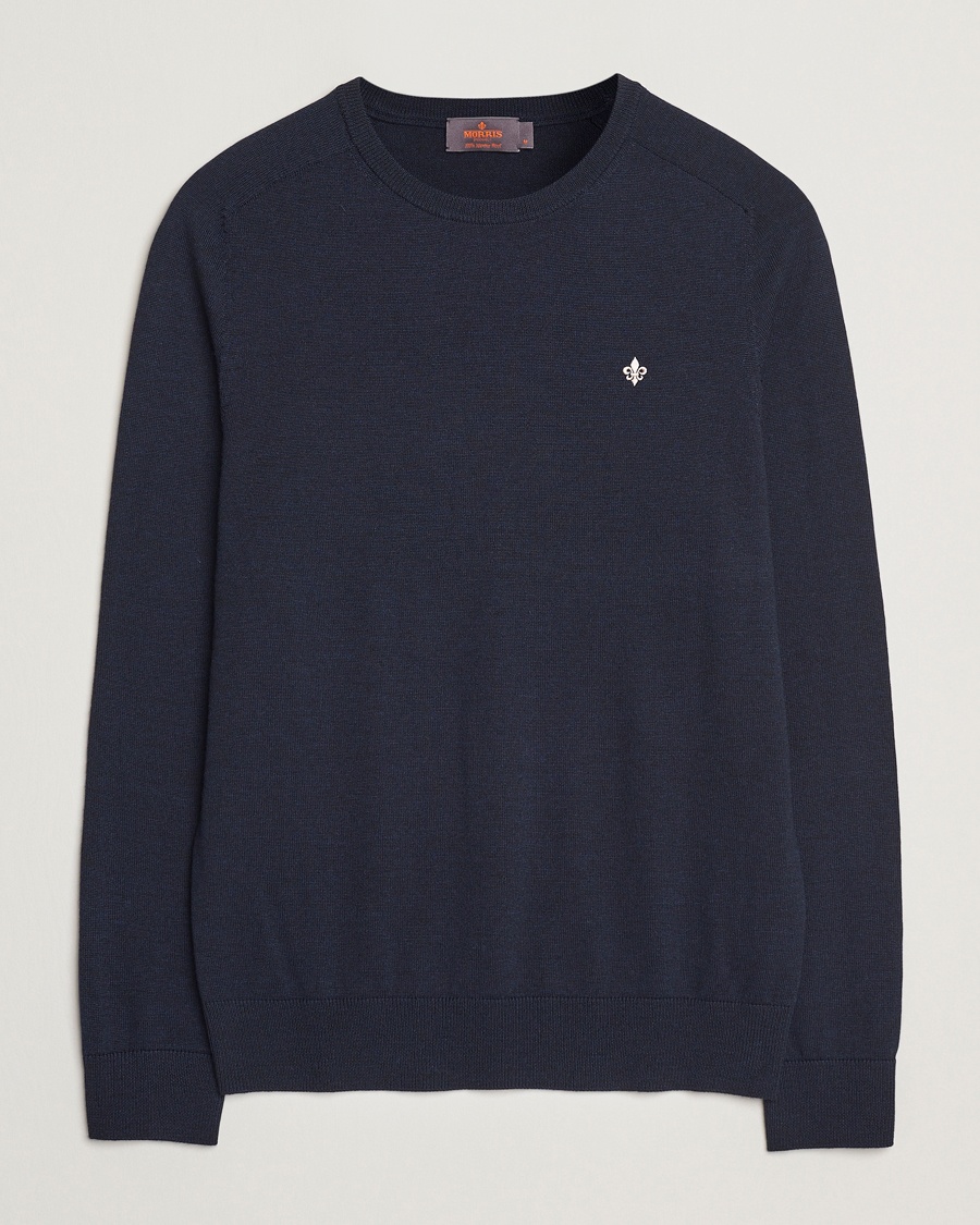 Morris Merino O-Neck Navy – Azul