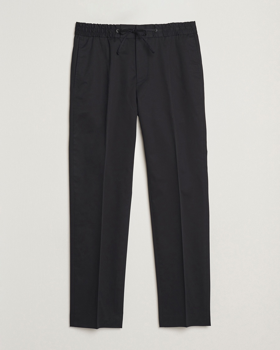 Tiger of Sweden Tannen Cotton Drawstring Trousers Black – Negro