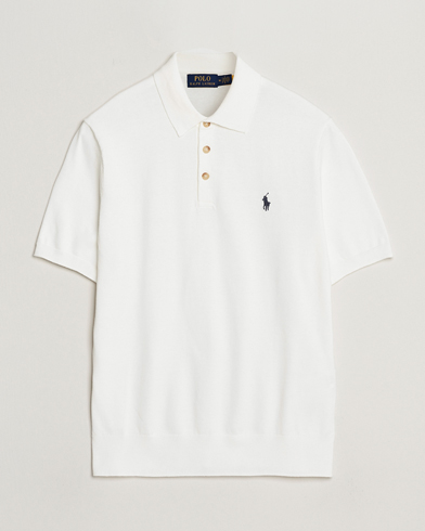 Polo Ralph Lauren Knitted Short Sleeve Polo Deckwash White – Blanco