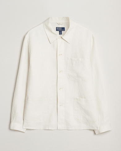 Polo Ralph Lauren Chore Linen Shirt Jacket Antique Cream – Blanco