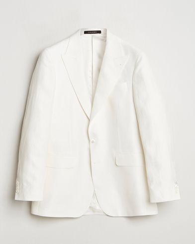 Oscar Jacobson Faldo Diagonal Linen/Tencel Tuxedo White – Blanco