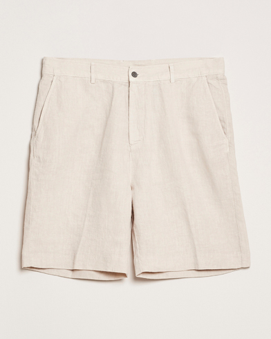 Oscar Jacobson James Casual Linen Shorts Cream – Beige
