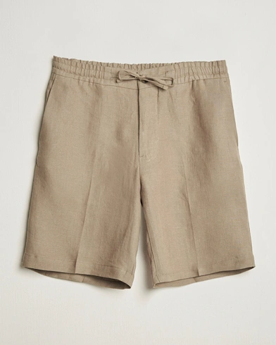 J.Lindeberg Brady Drape Linen Shorts Nutmeg – Marrón