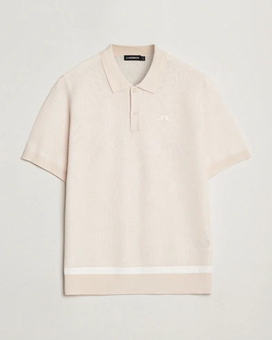 J.Lindeberg Reymond Structure Knit Polo Moonbeam – Beige