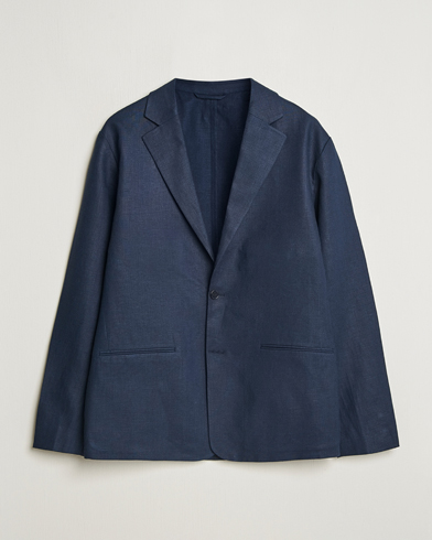 NN07 Timo Linen Blazer Navy Blue – Azul