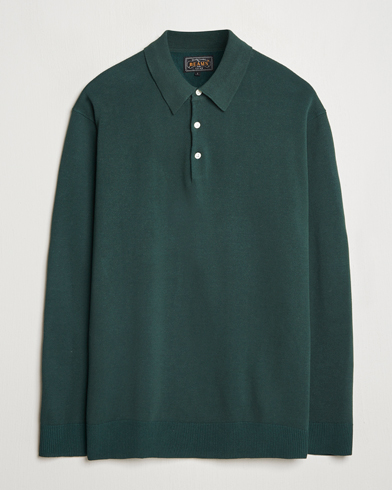 BEAMS PLUS Long Sleeve 12G Knit Polo Forest Green – Verde