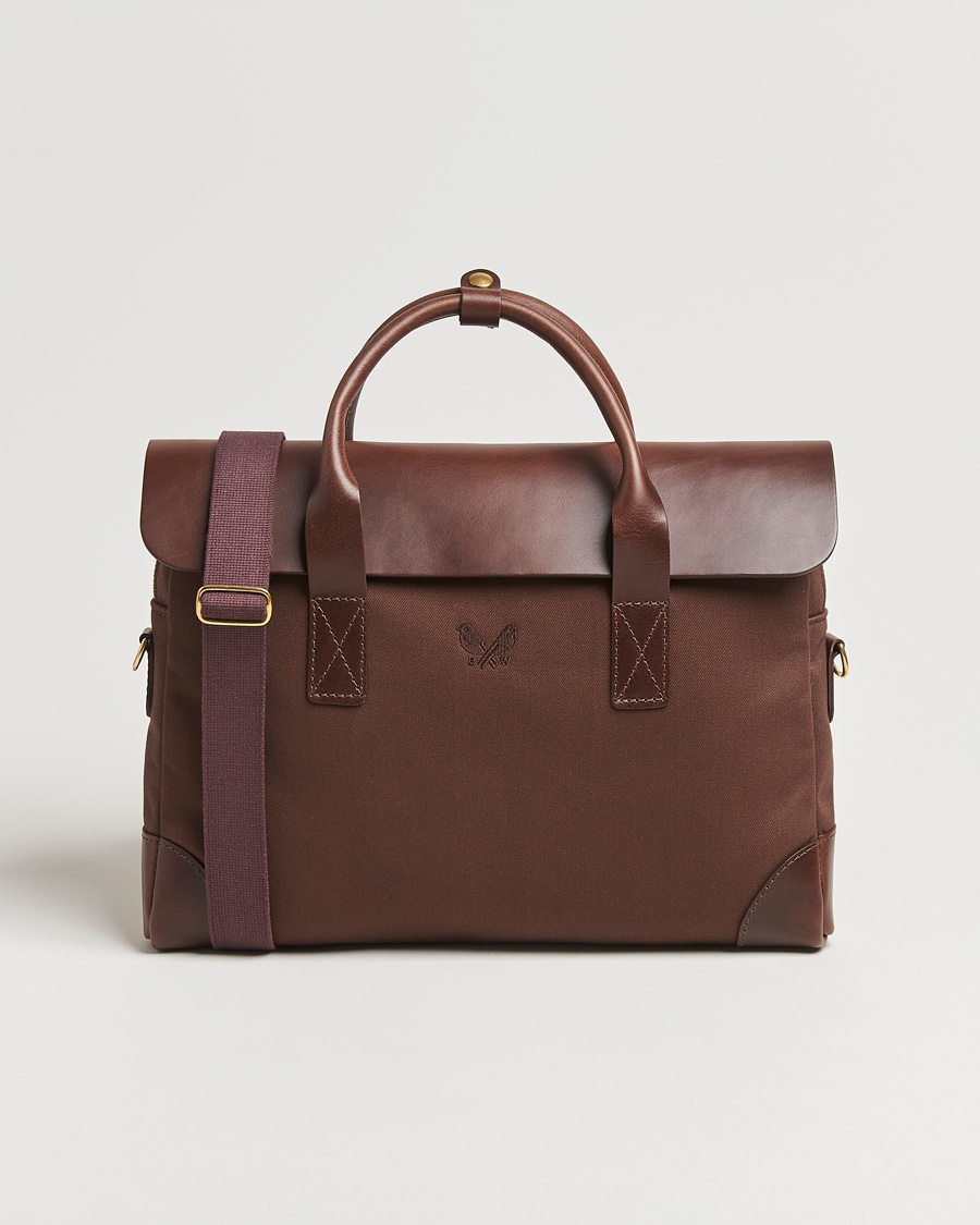 Bennett Winch Canvas Briefcase Chocolate – Marrón