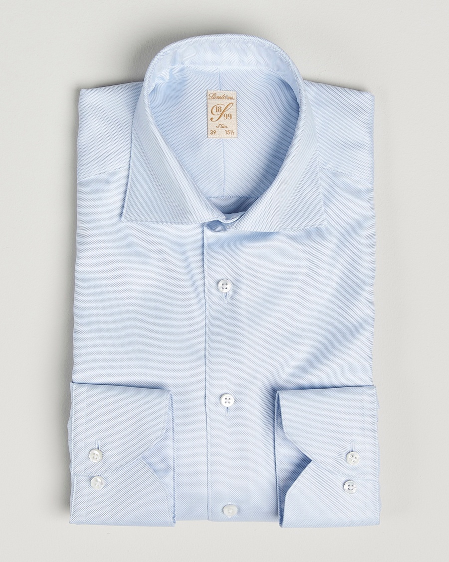 Stenströms 1899 Slim Cotton Twill Shirt Light Blue – Azul
