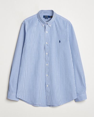 Polo Ralph Lauren Slim Fit Poplin Shirt Blue/White Hairline Stripe – Azul