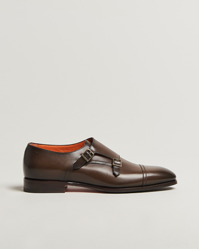 Santoni Adrian Double Monk Dark Brown Calf – Marrón