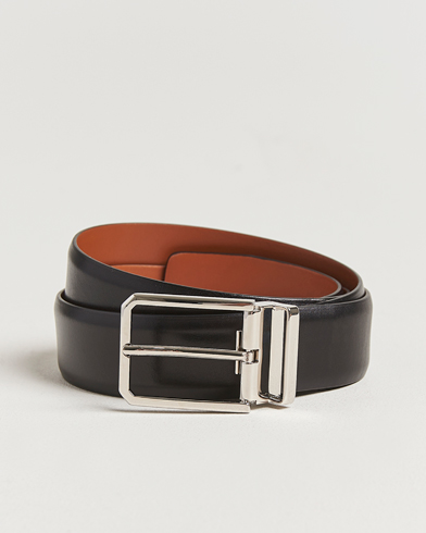 Santoni Classic Leather Belt Black Calf – Negro