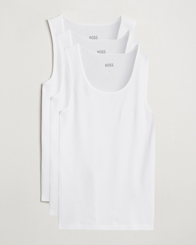 BOSS BLACK 3-Pack Ribbed Tank Top White – Blanco