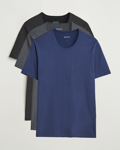 BOSS BLACK 3-Pack Crew Neck T-Shirt Black/Blue/Grey – Azul
