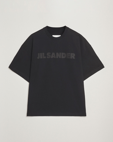 Jil Sander Round Collar Tonal Logo T-Shirt Black – Negro