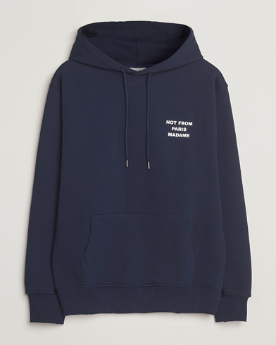 Drôle de Monsieur Slogan Hoodie Navy – Azul