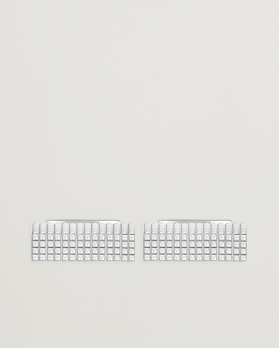 S.T. Dupont Cufflink Rectangle Diamond Head Silver – Plata
