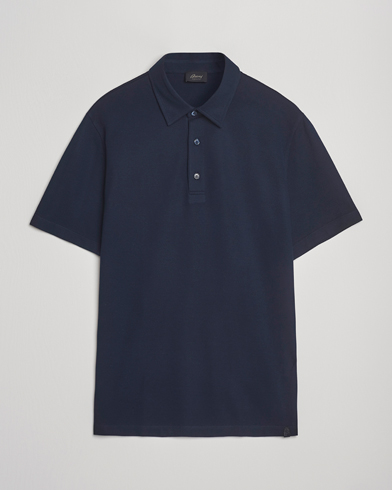 Brioni Short Sleeve Polo Piquet Navy – Azul