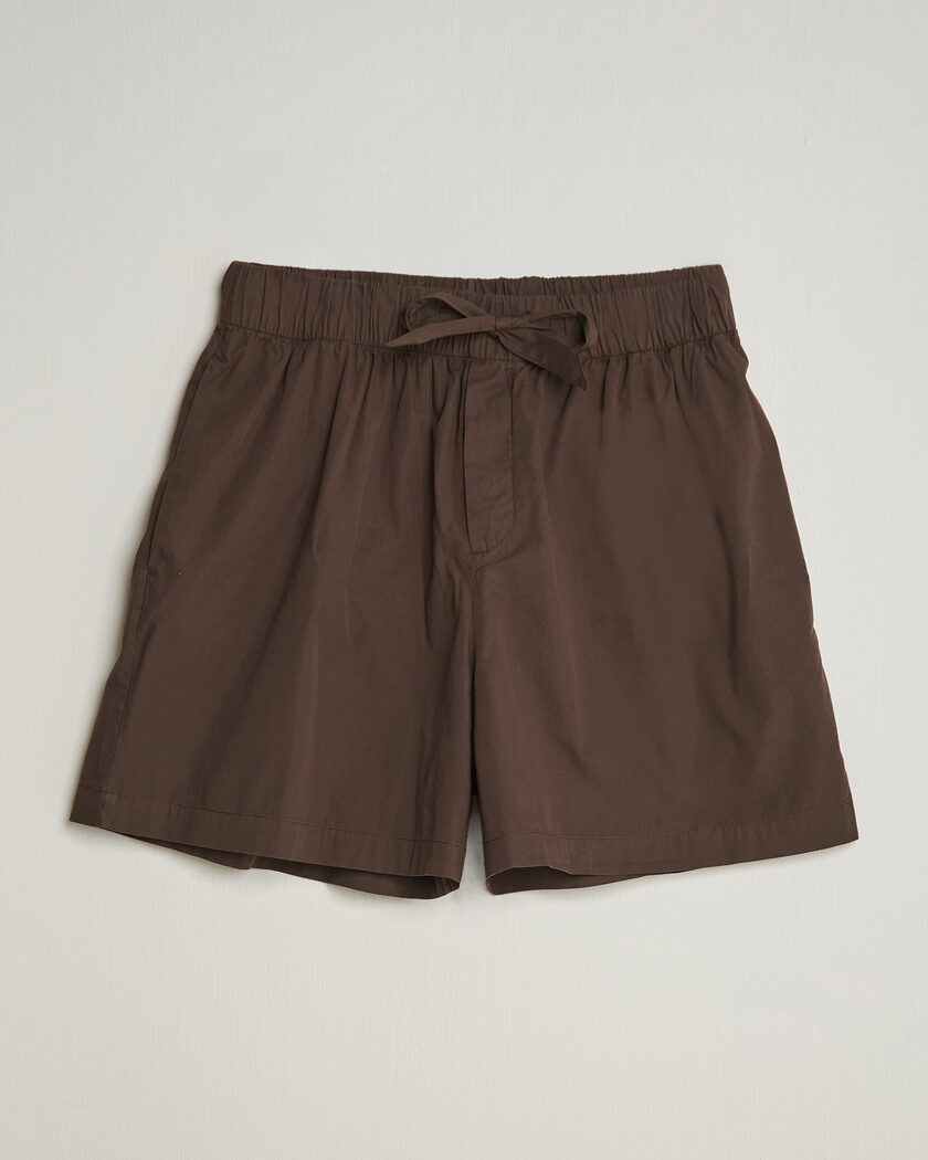 Tekla Poplin Pyjama Shorts Coffee – Marrón