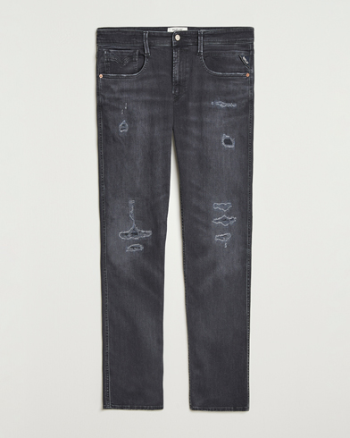 Replay Anbass Distressed Super Stretch Bio Jeans Washed Black – Negro