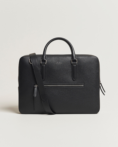 Smythson Ludlow Slim Briefcase With Zip Front Black – Negro