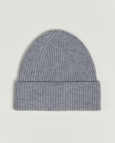 Amanda Christensen Amanda ChristensenRib Knitted Merino Wool CapLight Grey Melange – Gris