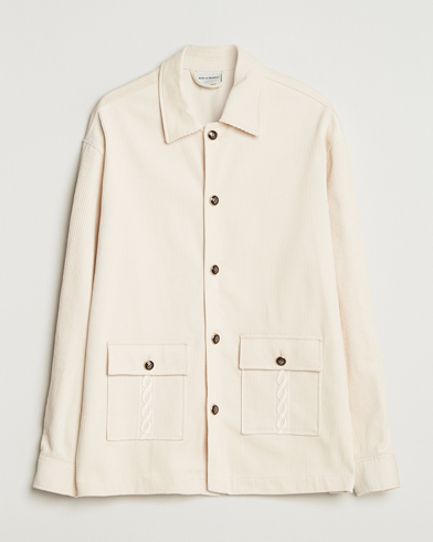 Drôle de Monsieur Corduroy Overshirt Ecru – Blanco
