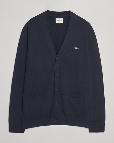 GANT Casual Cotton Cardigan Evening Blue – Azul
