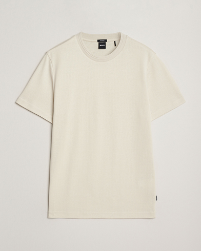 BOSS BLACK Thompson Structured Crew Neck T-Shirt Open White – Blanco