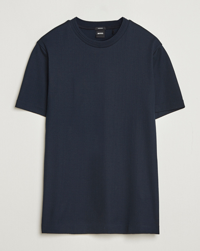 BOSS BLACK Thompson Structured Crew Neck T-Shirt Dark Blue – Azul