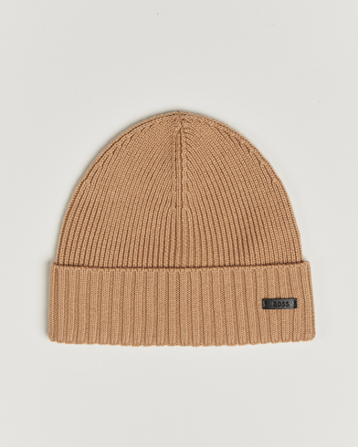 BOSS BLACK Fati Wool Beanie Medium Beige – Beige