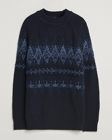 BOSS ORANGE Karombo Wool Fairisle Sweater Dark Blue – Azul