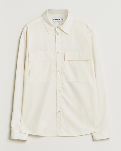 J.Lindeberg Finnigan Tencel Twill Overshirt Cloud White – Blanco