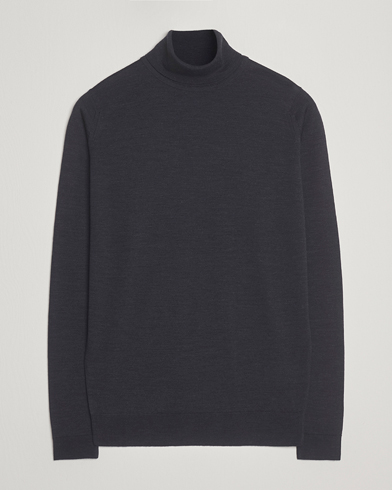 John Smedley Cherwell Extra Fine Merino Rollneck Hepburn Smoke – Gris