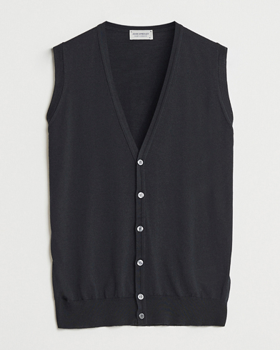 John Smedley Huntswood Slim Fit Waistcoat Black – Negro