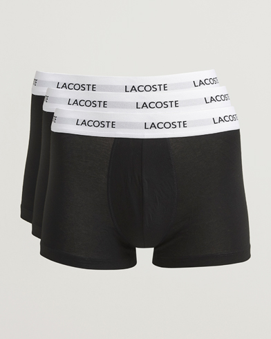 Lacoste 3-Pack Stretch Cotton Trunks Black – Negro