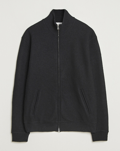 NN07 Boiled Wool Full Zip Black – Negro
