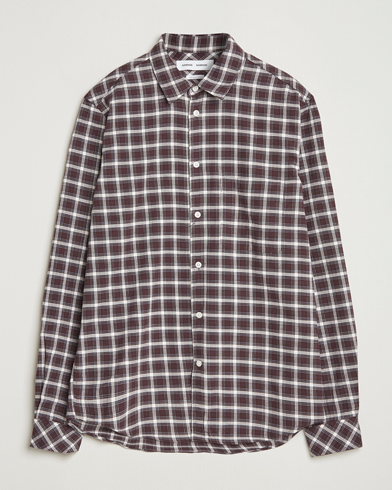Samsøe Samsøe Liam Brushed Cotton Checked Shirt Raisin – Marrón