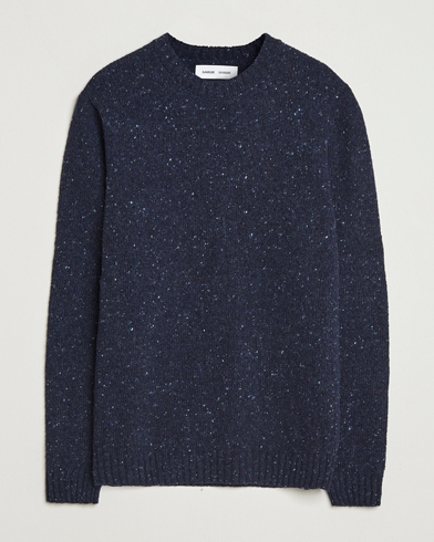 Samsøe Samsøe Nataniel Donegal Knitted Crew Neck Salute Navy – Azul