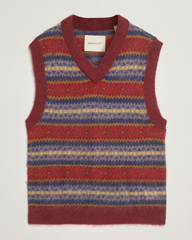 Gant Brushed Fair Isle Vest Plumped Red – Rojo