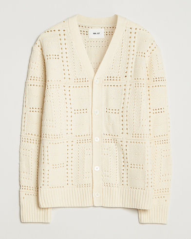 NN07 Tobias Knitted Cardigan Ivory – Blanco