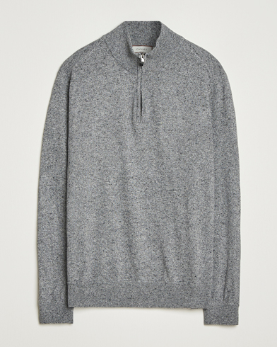 Canali Donegal Half Zip Sweater Grey Melange – Gris