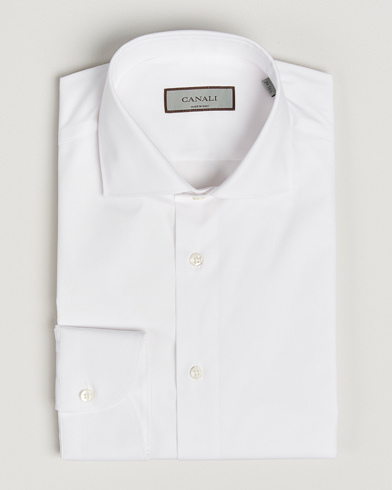 Canali Slim Fit Cotton/Stretch Shirt White – Blanco