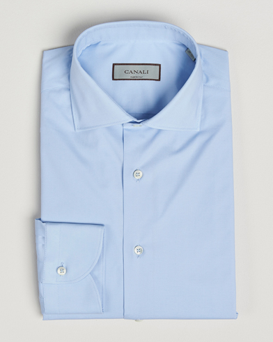 Canali Slim Fit Cotton/Stretch Shirt Light Blue – Azul