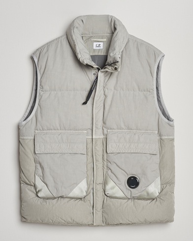 C.P. Company Eco Chrome Mixed Down Vest Light Grey – Gris