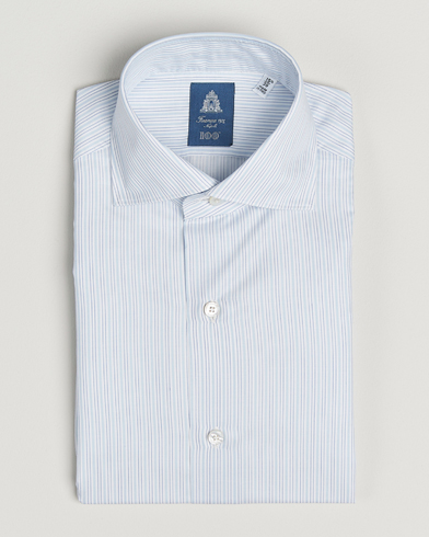 Finamore Napoli Milano Slim Giza 170 Popeline Shirt Light Blue Stripe – Azul